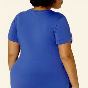 Pennington's royal blue short sleeve casual plus size 3X women's blouse top